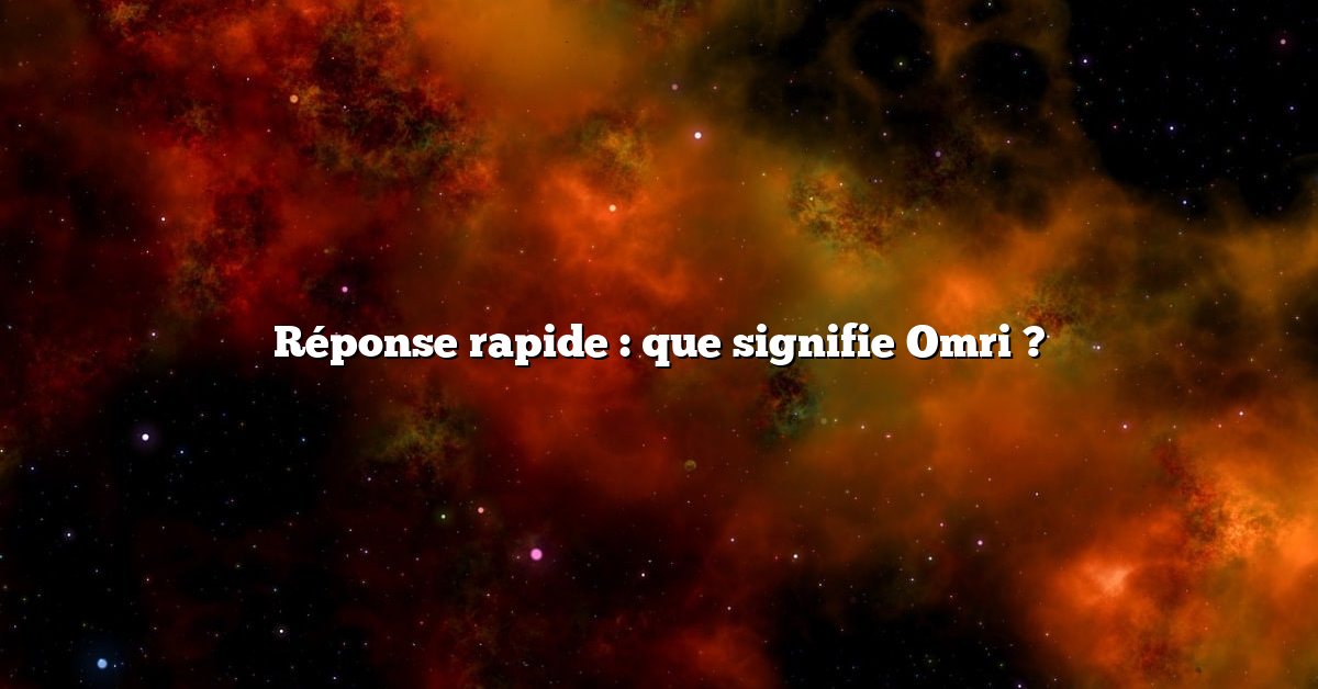 Réponse rapide : que signifie Omri ?